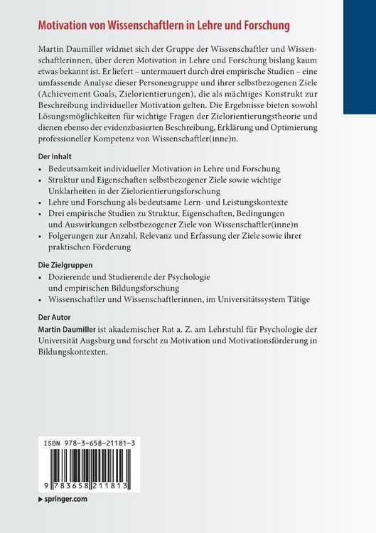 Produktbild: Motivation von Wissenschaftlern in Lehre und Forschung