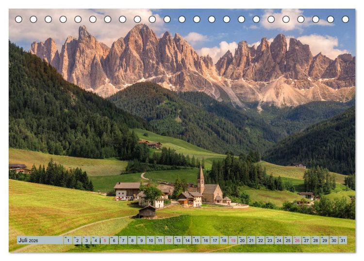 Produktbild: Dolomiten, Alpenparadies im Norden Italiens (Tischkalender 2026 DIN A5 quer), CALVENDO Monatskalender