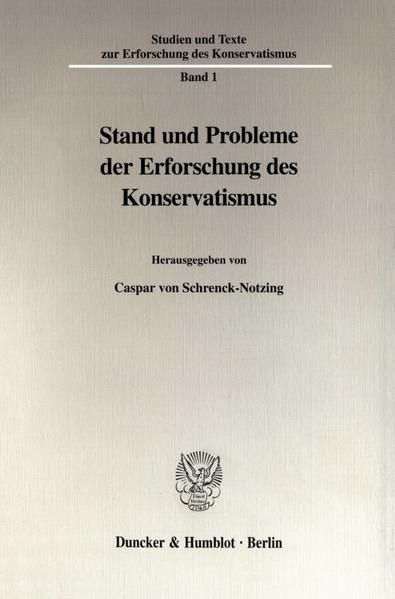 Produktbild: Stand und Probleme der Erforschung des Konservatismus.