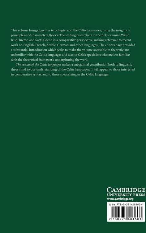 Produktbild: The Syntax of the Celtic Languages