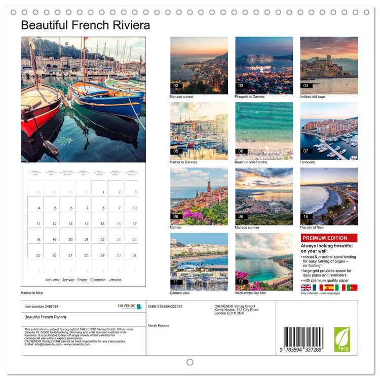 Produktbild: Beautiful French Riviera (Wall Calendar 2027 12 &times; 12 Inch) CALVENDO 12 Month Wall Calendar
