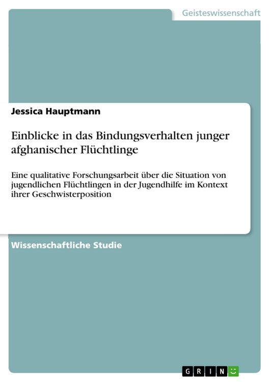Produktbild: Einblicke in das Bindungsverhalten junger afghanischer Fl&uuml;chtlinge