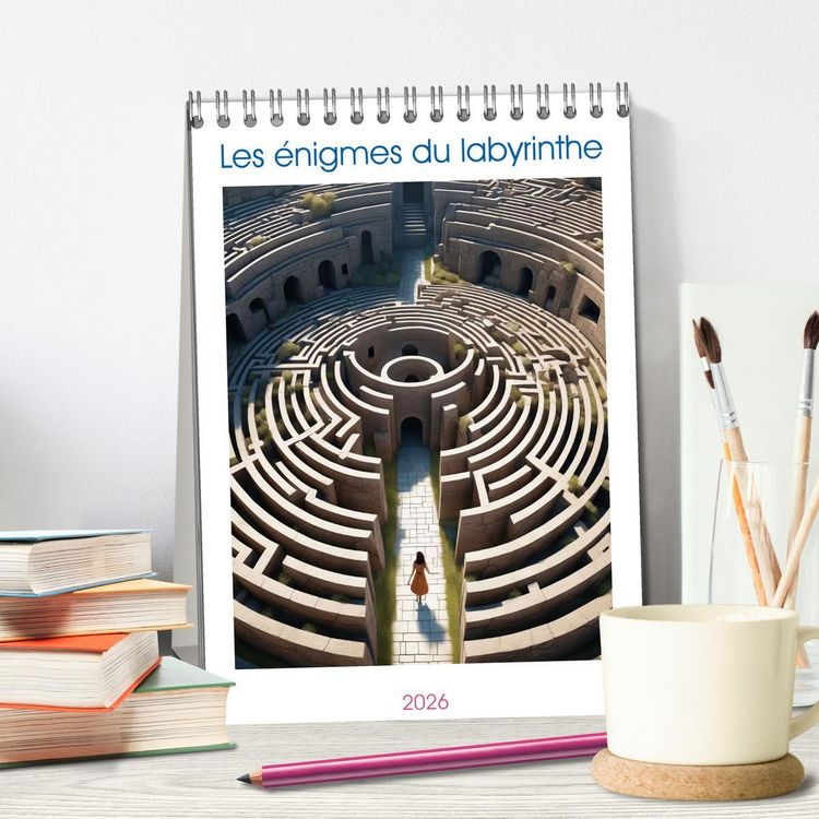 Produktbild: Les &eacute;nigmes du labyrinthe (Calendrier de bureau 2026 DIN A5 horizontal), CALVENDO calendrier mensuel