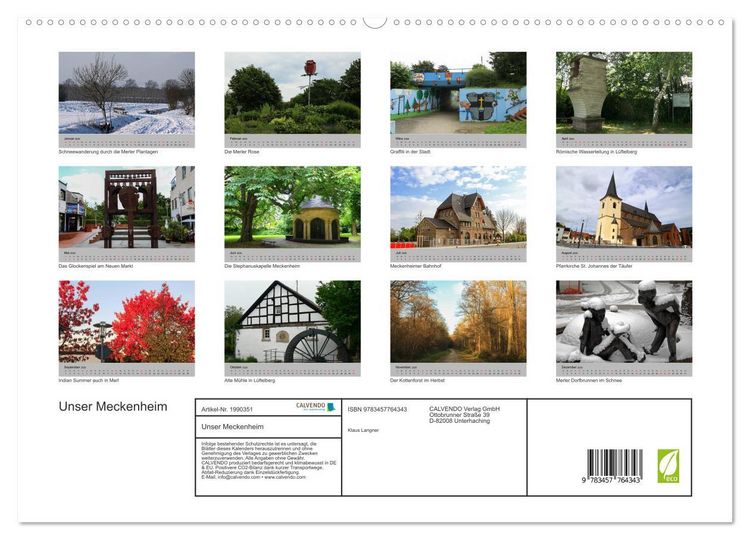 Produktbild: Unser Meckenheim (hochwertiger Premium Wandkalender 2026 DIN A2 quer), Kunstdruck in Hochglanz