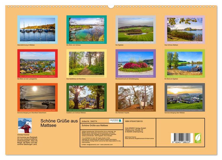 Produktbild: Sch&ouml;ne Gr&uuml;&szlig;e aus Mattsee (hochwertiger Premium Wandkalender 2026 DIN A2 quer), Kunstdruck in Hochglanz