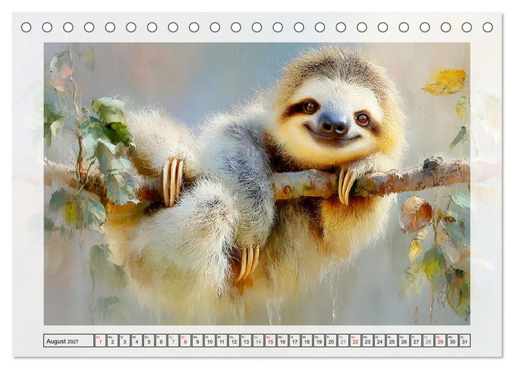 Produktbild: Faultiere. Das L&auml;cheln des Regenwaldes (Tischkalender 2027 DIN A5 quer), CALVENDO Monatskalender