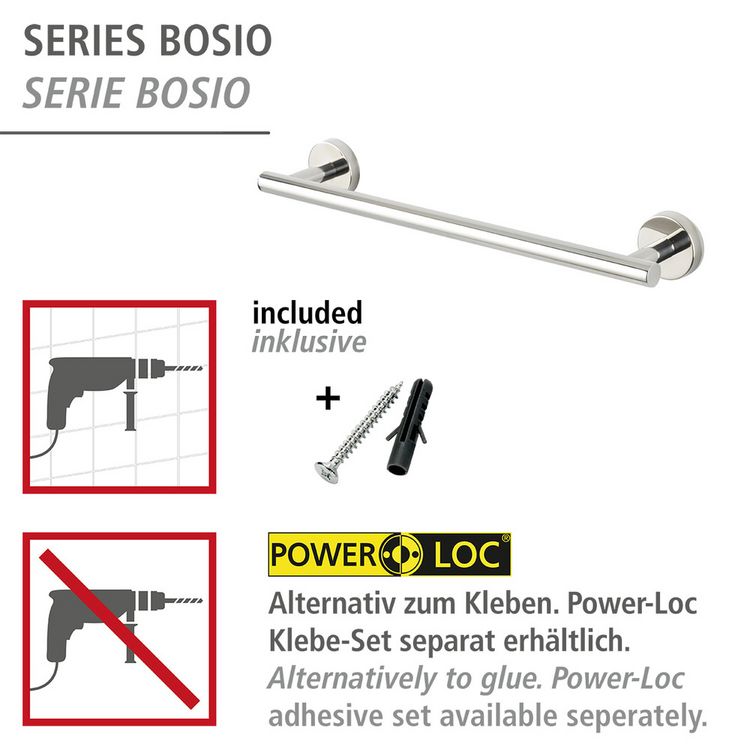 Produktbild: Badetuchstange Mod. Bosio Edelstahl Gl&auml;nzend, rostfrei, 40 cm