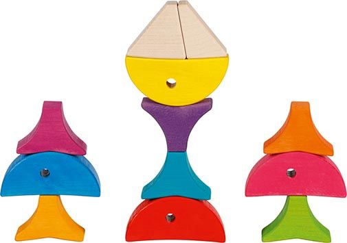 Produktbild: Legespiel und Bausteinkasten 6 bunte Fische
