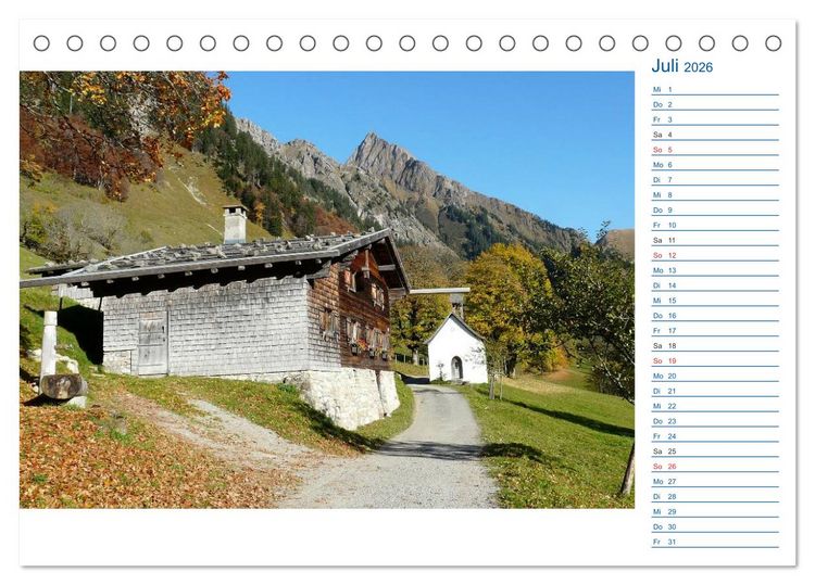 Produktbild: Region Oberstdorf - Kleinwalsertal und Nebelhorn (Tischkalender 2026 DIN A5 quer), CALVENDO Monatskalender
