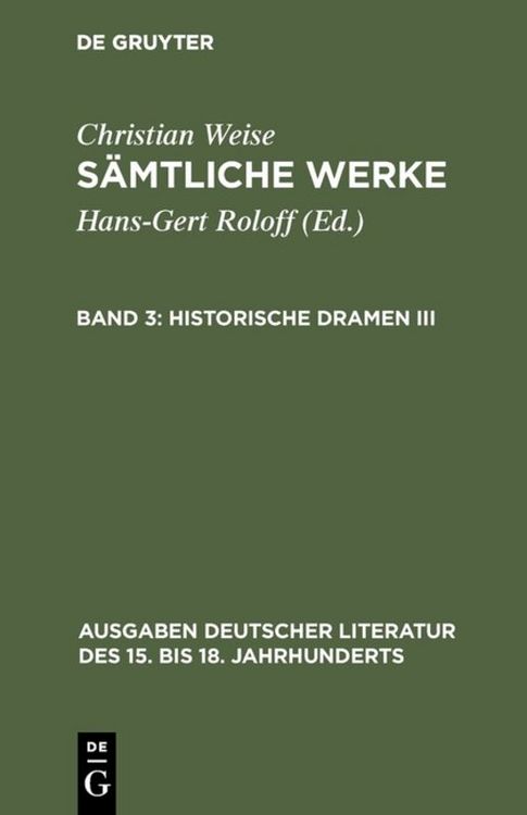 Produktbild: Historische Dramen III