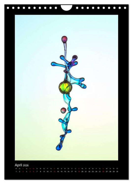 Produktbild: Liquid Art - Wassertropfen in Perfektion (Wandkalender 2026 DIN A4 hoch), CALVENDO Monatskalender