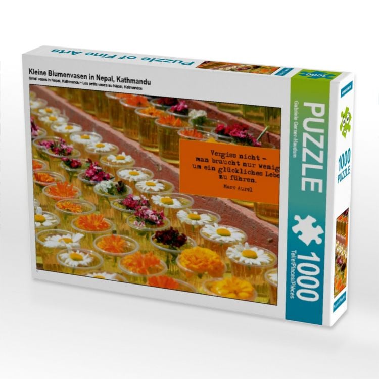 Produktbild: CALVENDO Puzzle Kleine Blumenvasen in Nepal, Kathmandu 1000 Teile Puzzle quer | 1000 Teile Lege-Gr&ouml;&szlig;e 64 &times; 48 cm Foto-Puzzle f&uuml;r gl&uuml;ckliche Stunden