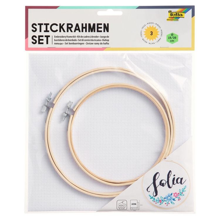 Produktbild: FOLIA&reg; Stickrahmen-Set mit Stoff