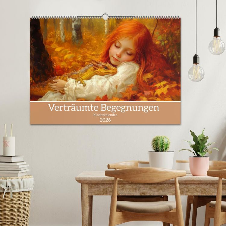 Produktbild: Vertr&auml;umte Begegnungen - Kinderkalender (Wandkalender 2026 DIN A2 quer), CALVENDO Monatskalender