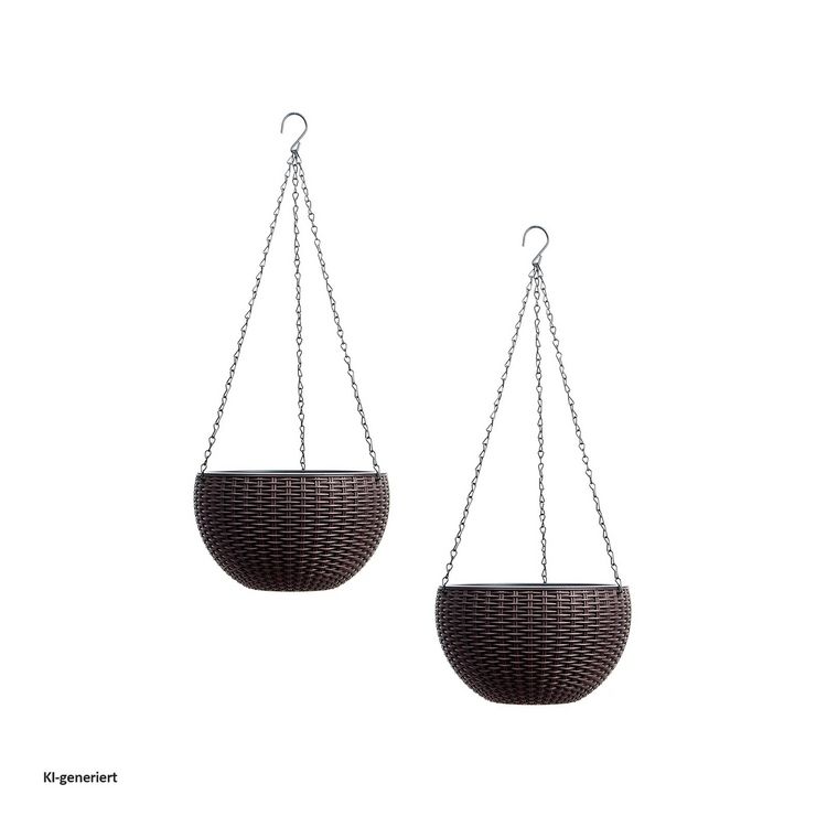 Produktbild: HTI-Living HTI-Living Blumenampel 2er Set Rattanoptik Braun