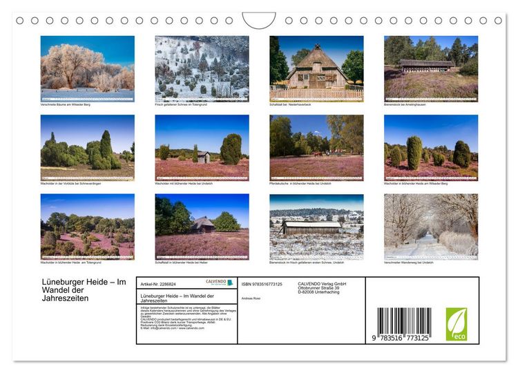 Produktbild: L&uuml;neburger Heide &ndash; Im Wandel der Jahreszeiten (Wandkalender 2027 DIN A4 quer), CALVENDO Monatskalender