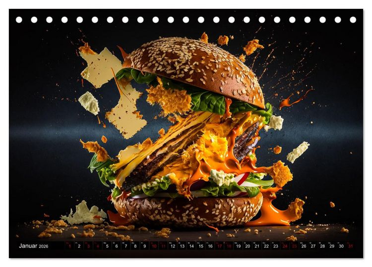 Produktbild: Burgerfood (Tischkalender 2026 DIN A5 quer), CALVENDO Monatskalender
