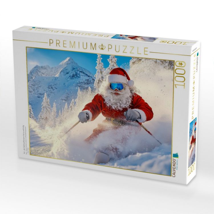 Produktbild: CALVENDO Puzzle Hui - der Weihnachtsmann hat es wohl eilig | 1000 Teile Lege-Gr&ouml;&szlig;e 64x48cm Foto-Puzzle f&uuml;r gl&uuml;ckliche Stunden