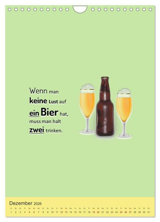 Produktbild: TRINKSPR&Uuml;CHE rund um Bier, Wein und Co. &hellip; (Wandkalender 2026 DIN A4 hoch), CALVENDO Monatskalender