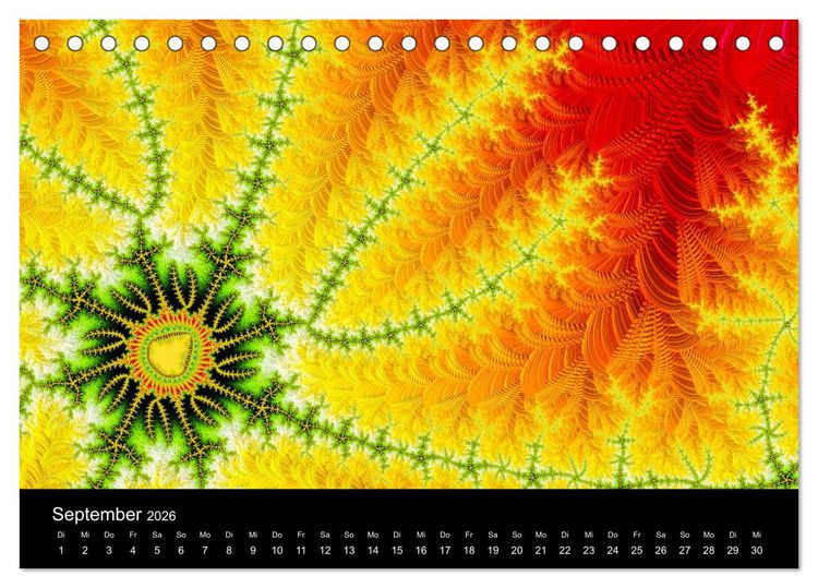 Produktbild: Fraktale - Farben - Formen 2026 (Tischkalender 2026 DIN A5 quer), CALVENDO Monatskalender