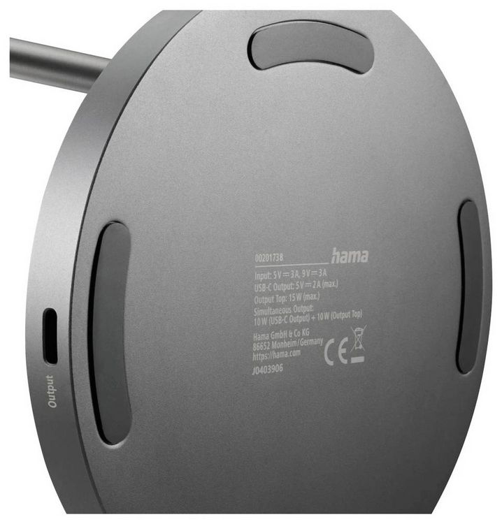 Produktbild: Hama Induktions-Ladeger&auml;t 15 W 201738 00201738 Ausg&auml;nge Induktionslade-Standard Schwarz