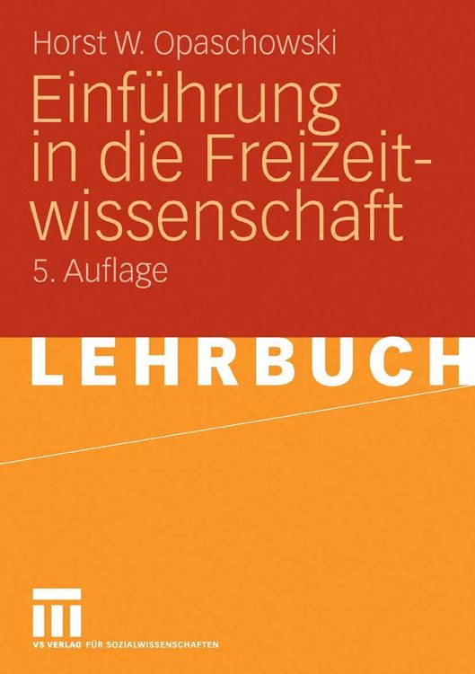 Produktbild: Einf&uuml;hrung in die Freizeitwissenschaft