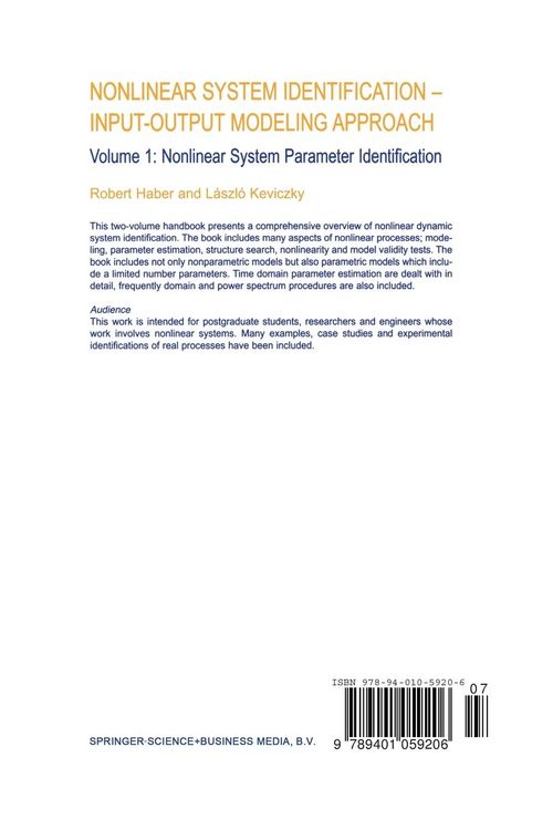 Produktbild: Nonlinear System Identification &mdash; Input-Output Modeling Approach