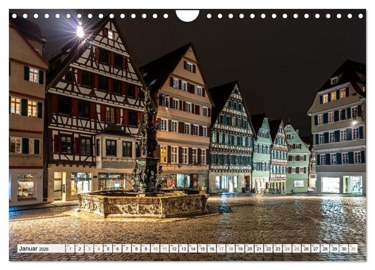Produktbild: Nachts in T&uuml;bingen (Wandkalender 2026 DIN A4 quer), CALVENDO Monatskalender