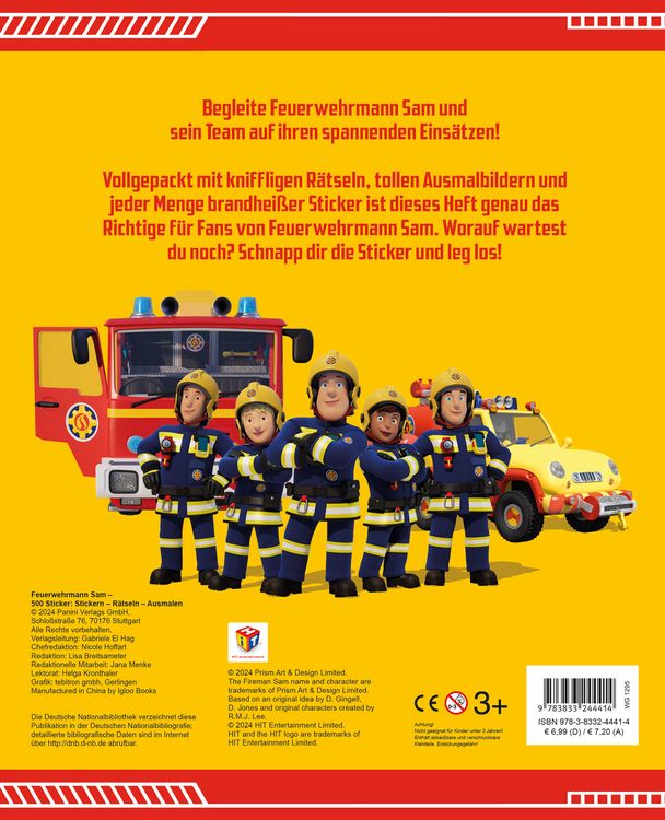 Produktbild: Feuerwehrmann Sam: 500 Sticker - Stickern - R&auml;tseln - Ausmalen