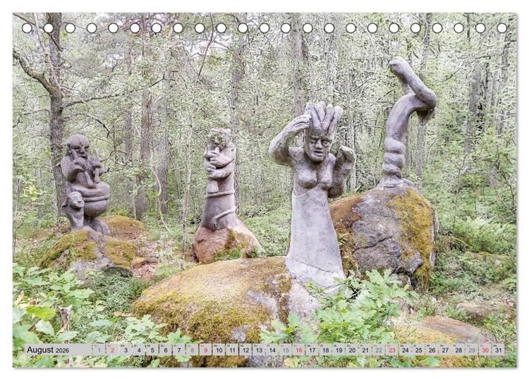 Produktbild: Die Trolle von Gamleby - Schweden - Skulpturen von Jan Pol (Tischkalender 2026 DIN A5 quer), CALVENDO Monatskalender