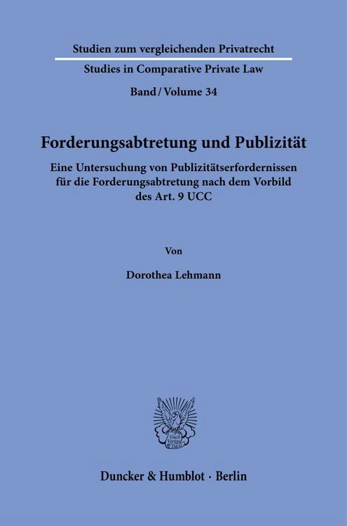 Produktbild: Forderungsabtretung und Publizit&auml;t