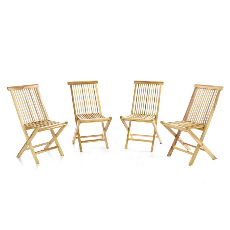 Produktbild: 4er Gartenstuhl Hochlehner Klappstuhl Holz Teak