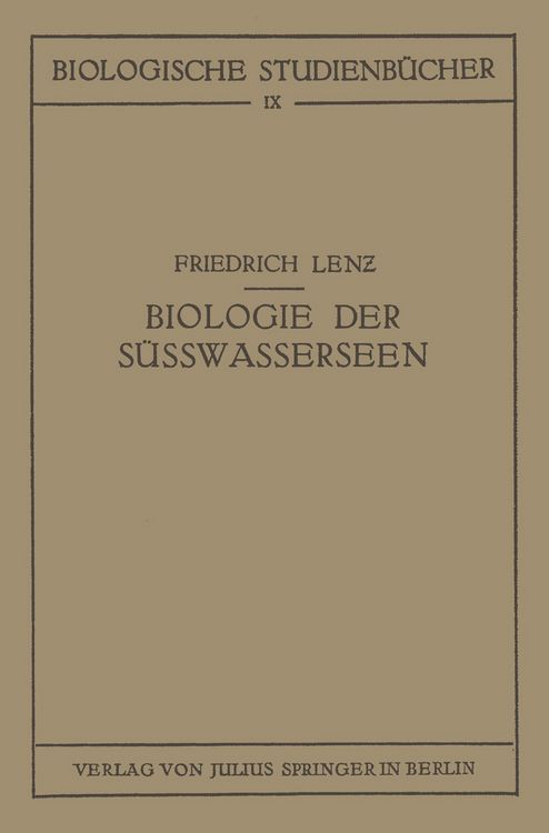 Produktbild: Einf&uuml;hrung in die Biologie der S&uuml;sswasserseen