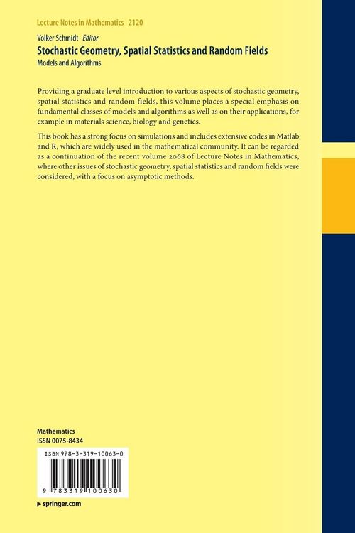 Produktbild: Stochastic Geometry, Spatial Statistics and Random Fields