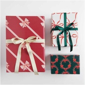 Produktbild: Geschenkpapier Schleifen, Classic Rot, MIX