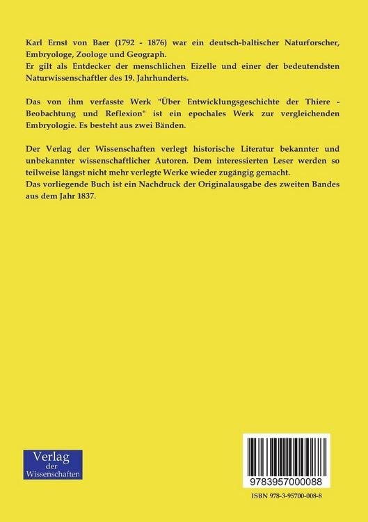 Produktbild: &Uuml;ber Entwicklungsgeschichte der Tiere