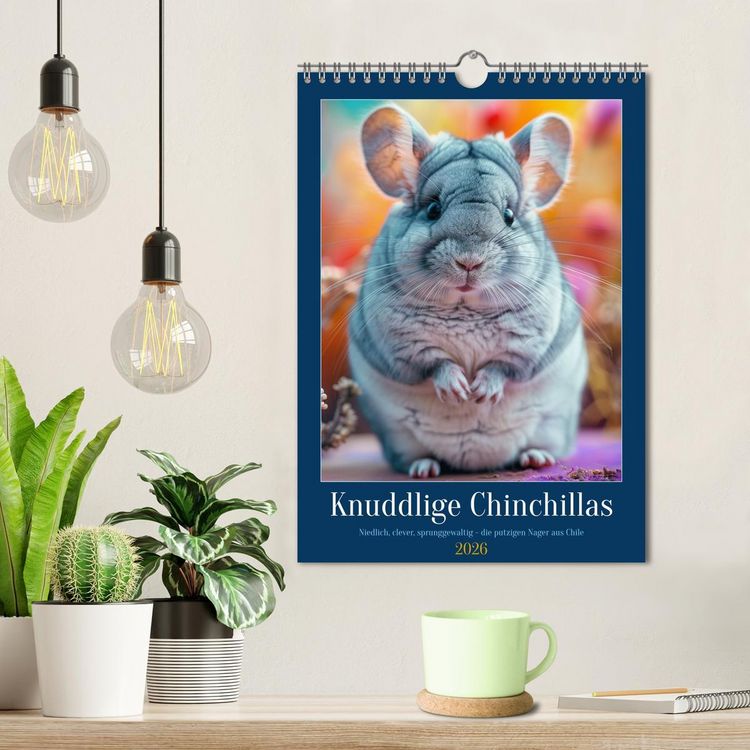 Produktbild: Knuddlige Chinchillas (Wandkalender 2026 DIN A4 hoch), CALVENDO Monatskalender