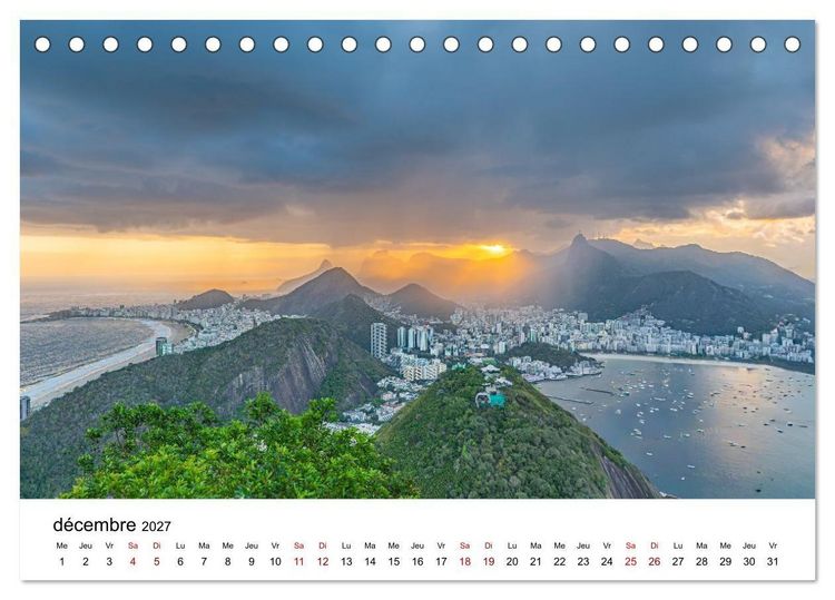 Produktbild: Couchers de soleil magiques &ndash; Jeux de lumi&egrave;re entre ciel et terre (Calendrier de bureau 2027 DIN A5 vertical), CALVENDO calendrier mensuel