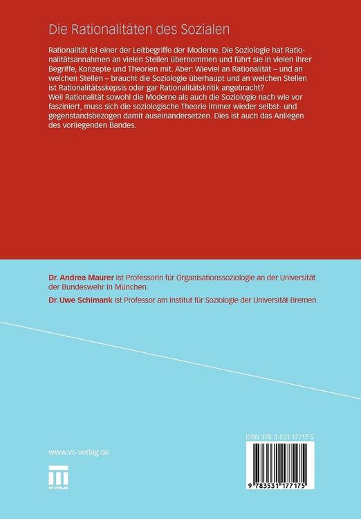 Produktbild: Die Rationalit&auml;ten des Sozialen