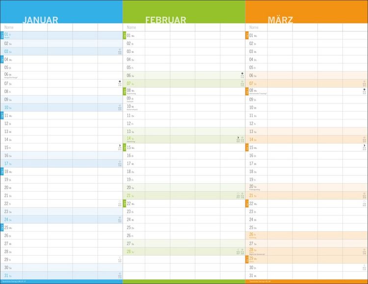 Produktbild: 3-Monats-Familienplaner 2027