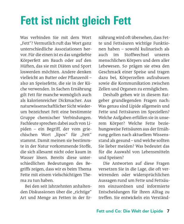Produktbild: Fette und Fetts&auml;uren