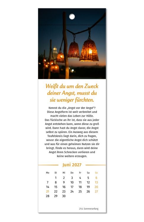 Produktbild: Der Lebensfreude-Lesezeichenkalender 2027