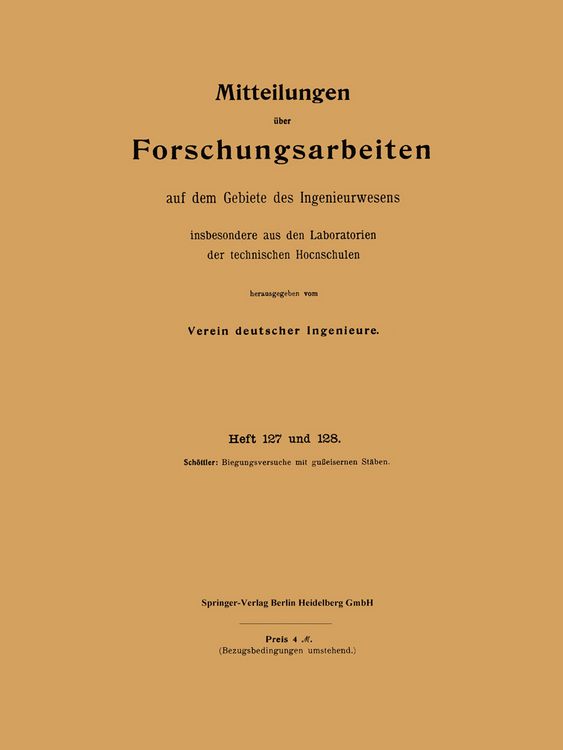 Produktbild: Mitteilungen &uuml;ber Forschungsarbeiten auf dem Gebiete des Ingenieurwesens