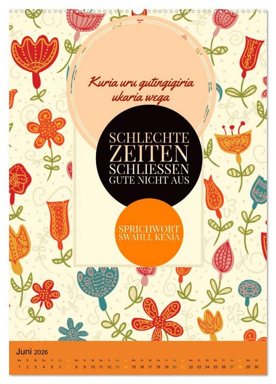 Produktbild: Kenia..mit einem Hauch Poesie - Weisheiten und Zitate (hochwertiger Premium Wandkalender 2026 DIN A2 hoch), Kunstdruck in Hochglanz
