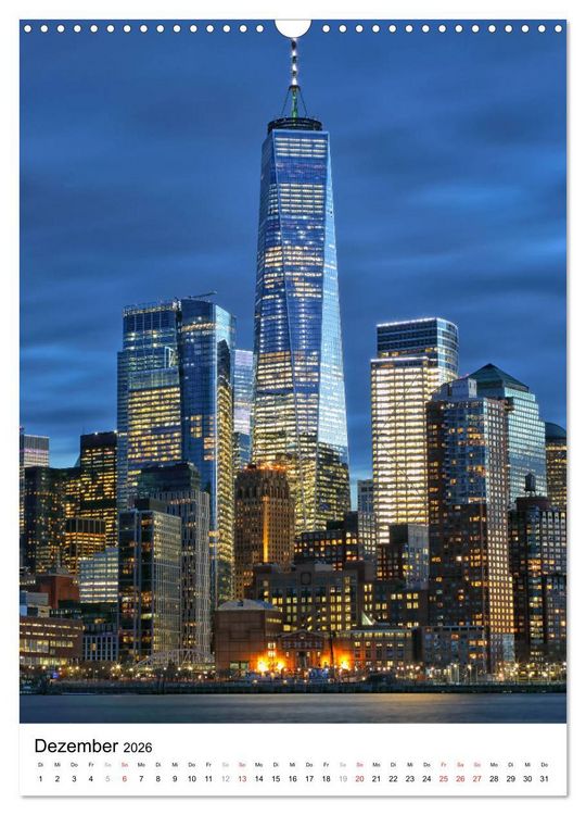Produktbild: New Yorks architektonische Highlights (Wandkalender 2026 DIN A3 hoch), CALVENDO Monatskalender
