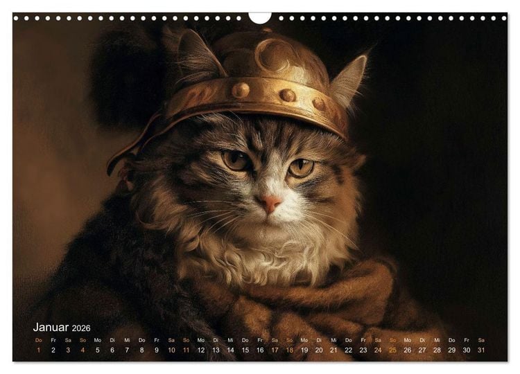Produktbild: Katzenkunstwerke (Wandkalender 2026 DIN A3 quer), CALVENDO Monatskalender