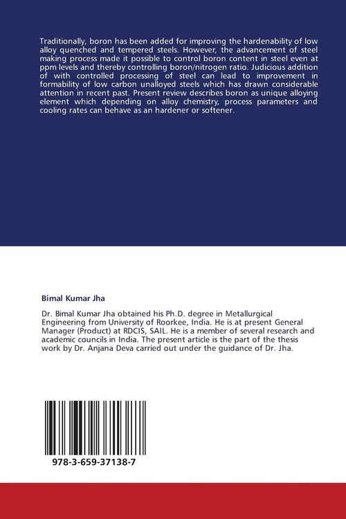 Produktbild: Role of Boron in Steel : An Overview