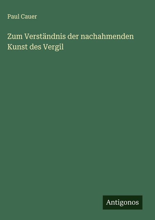 Produktbild: Zum Verst&auml;ndnis der nachahmenden Kunst des Vergil