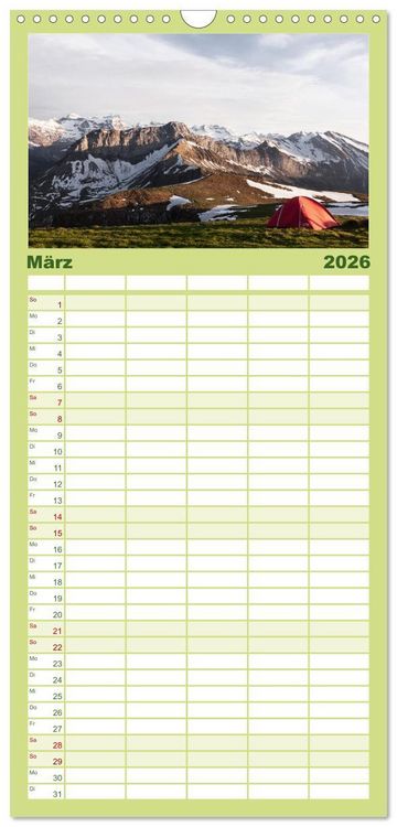 Produktbild: Familienplaner 2026 - Camping - Raus in die Natur. mit 5 Spalten (Wandkalender, 21 x 45 cm) CALVENDO