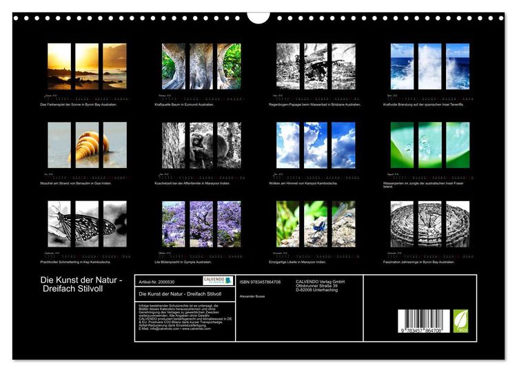 Produktbild: Die Kunst der Natur - Dreifach Stilvoll (Wandkalender 2026 DIN A3 quer), CALVENDO Monatskalender